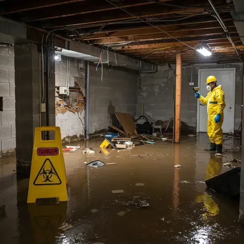 Flooded Basement Electrical Hazard in Gibson City, IL Property