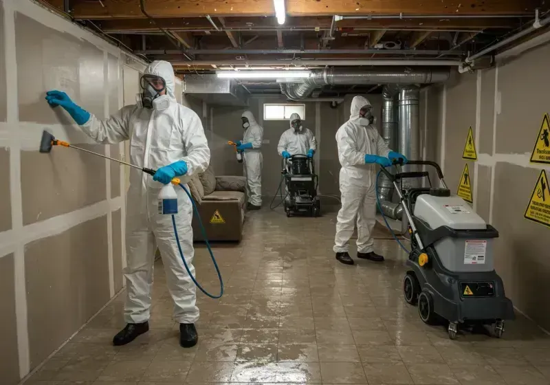 Basement Moisture Removal and Structural Drying process in Gibson City, IL